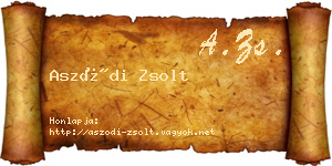 Aszódi Zsolt névjegykártya